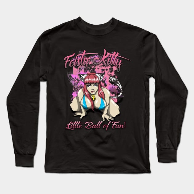 Feisty Kitty Long Sleeve T-Shirt by EnegDesign